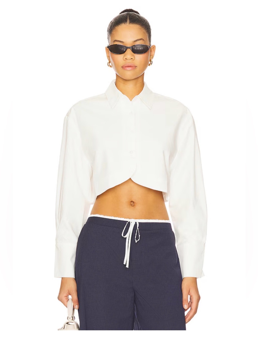 ALL THE WAYS Tara Button Up Top in White